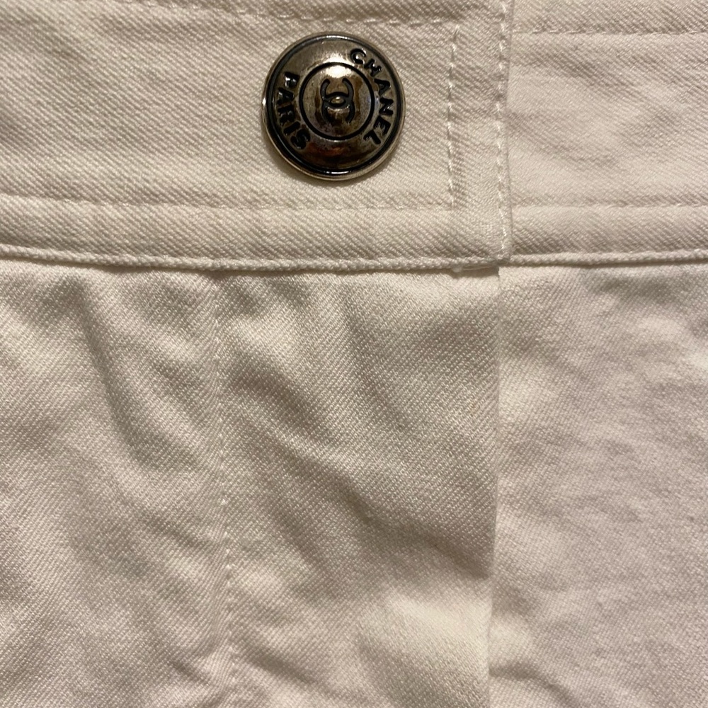 Vintage Chanel White Jeans The 1997 Cruise Collection By Karl Lagerfeld Size 2/4 - Picture 5 of 9